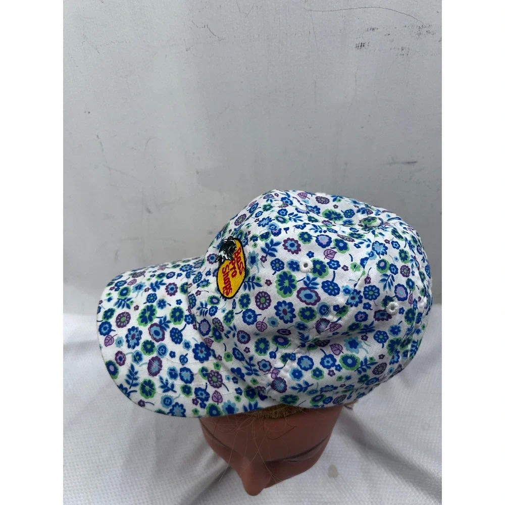 Bass‎ Pro Shops Hat Toddler White Floral Print Elastic Back Cap Kids